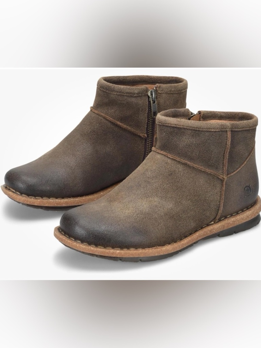 New Born Tinley Brown Distressed Suede Ankle Boots Size 9.5 - 40